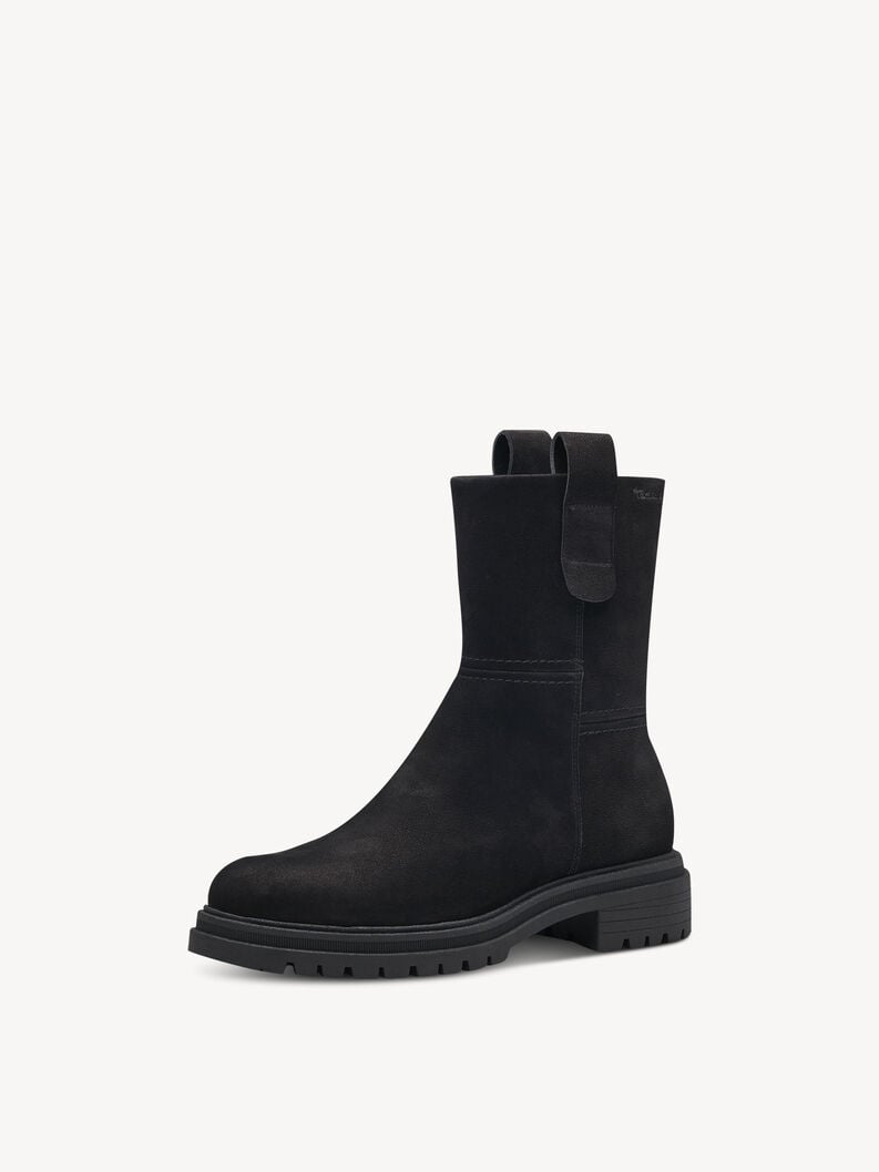 Tamaris Lederstiefelette - Schwarz Warmfutter