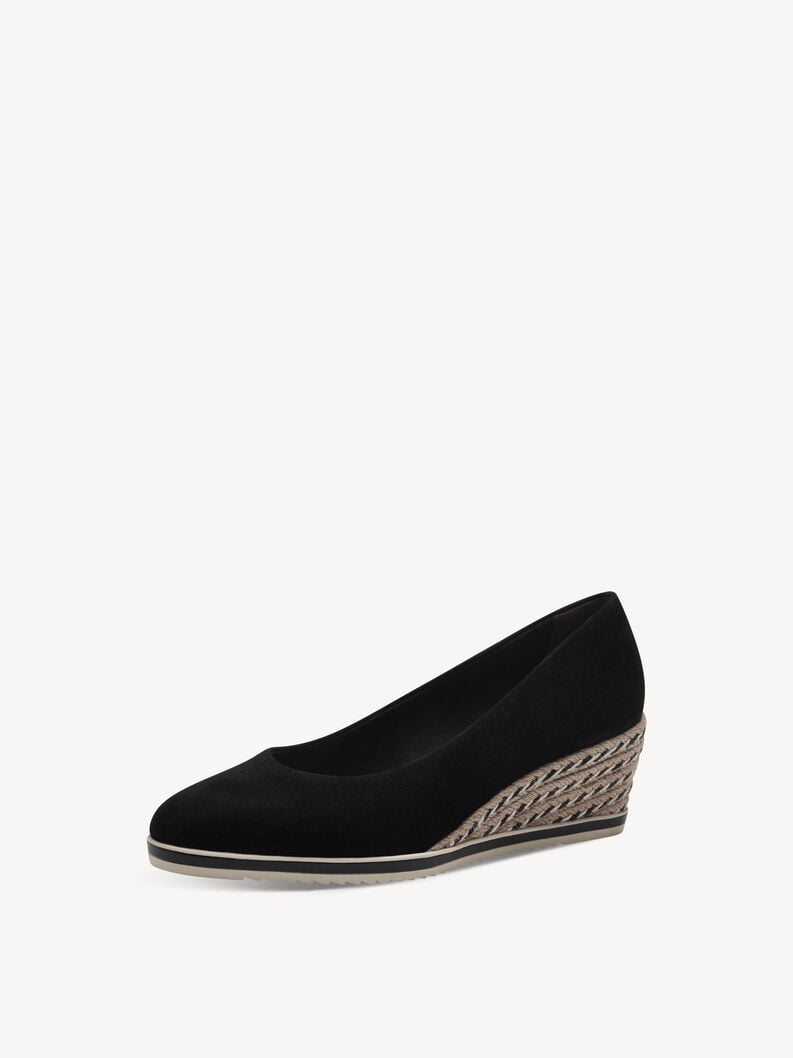 Tamaris Lederkeilpumps - Schwarz