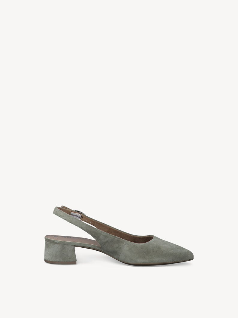 Tamaris Lederslingpumps - Grün