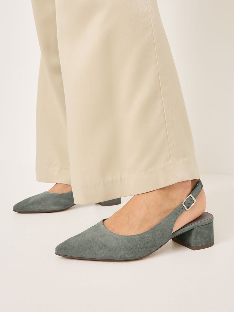 Tamaris Lederslingpumps - Grün