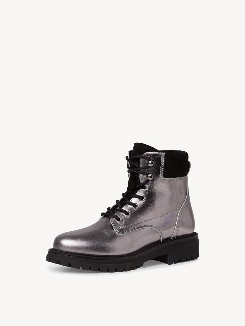 Tamaris Lederstiefelette - Metallic Warmfutter