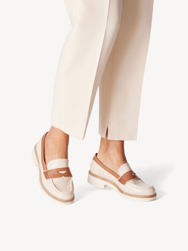 Tamaris Lederslipper - Beige
