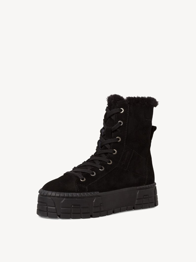 Tamaris Lederstiefelette - Schwarz Warmfutter