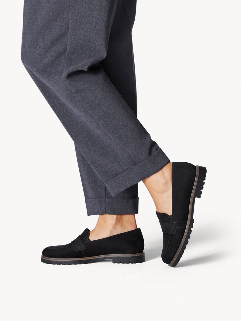Tamaris Lederslipper - Schwarz