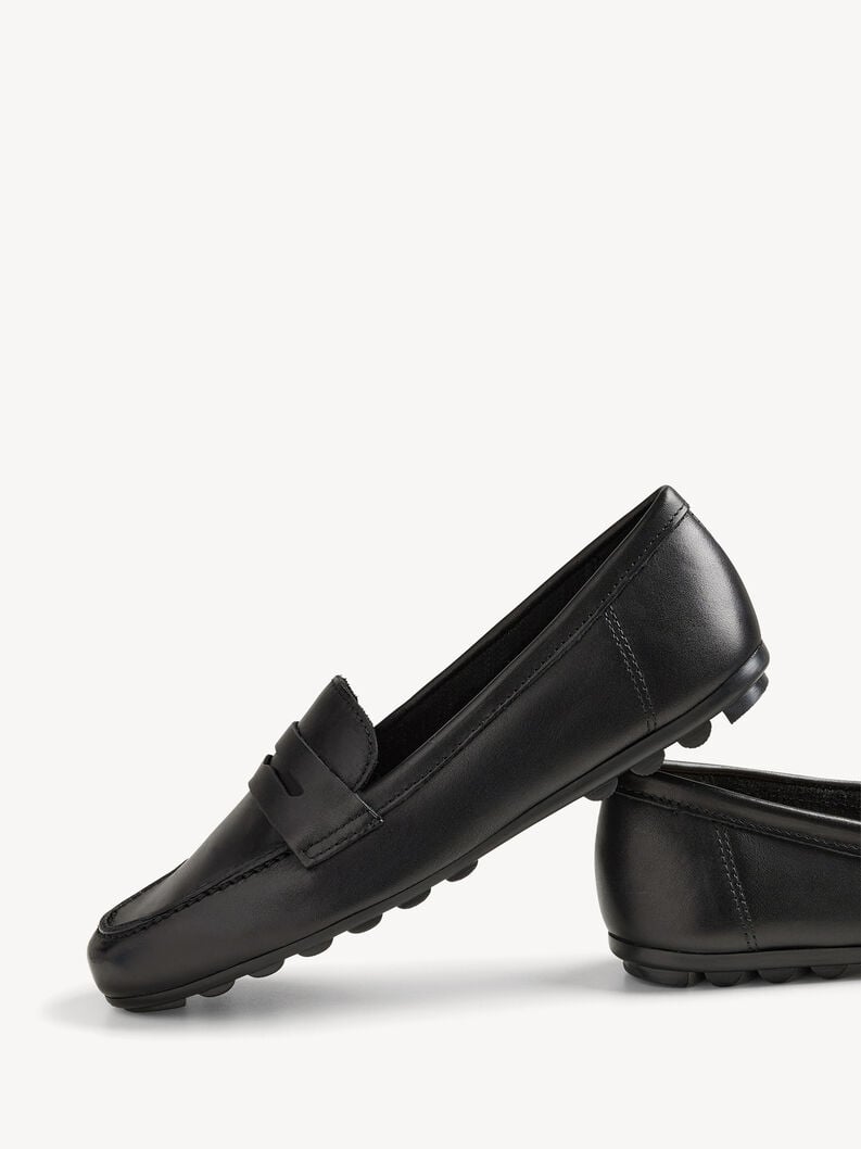 Tamaris Ledermoccassin - Schwarz