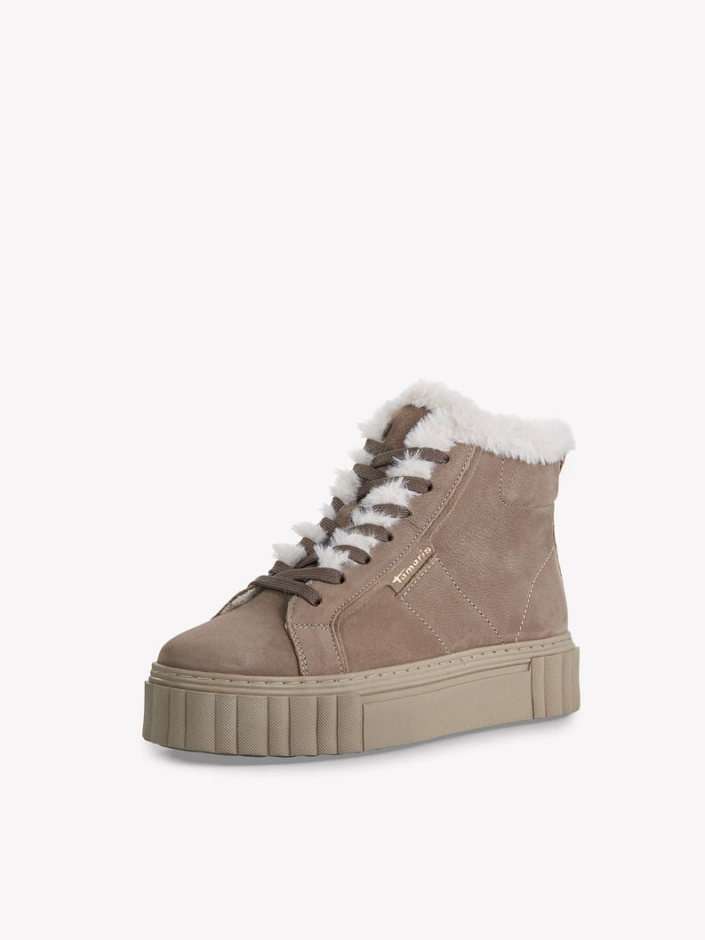 Tamaris Lederstiefelette - Beige Warmfutter