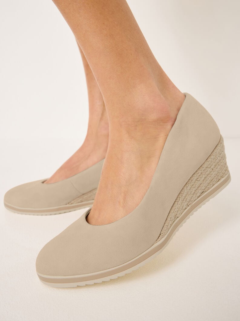 Tamaris Lederkeilpumps - Beige