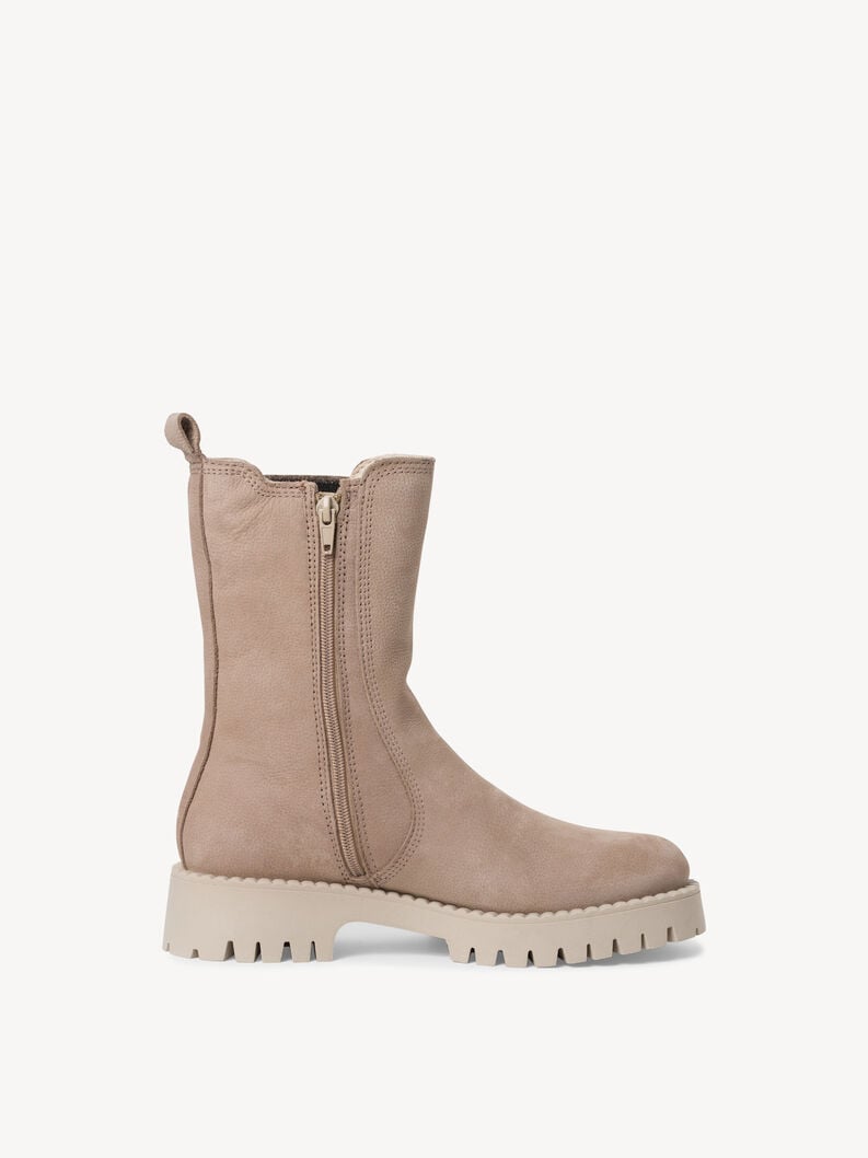 Tamaris Lederstiefelette - Beige Warmfutter