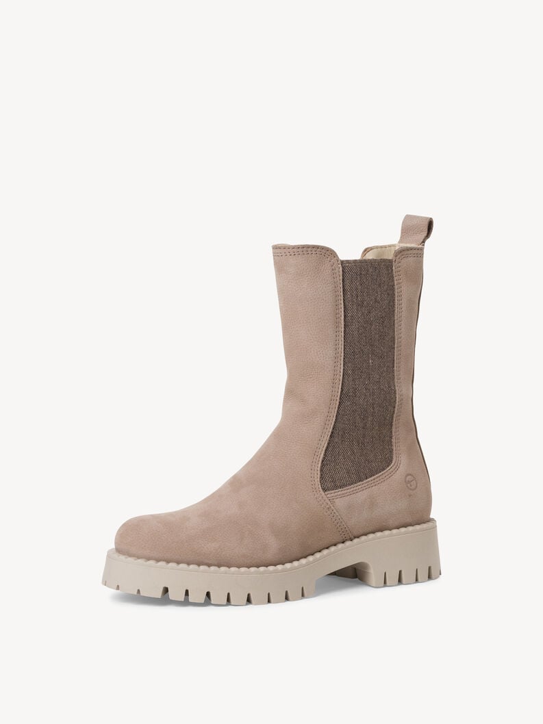 Tamaris Lederstiefelette - Beige Warmfutter