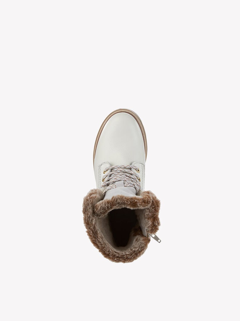 Tamaris Lederstiefelette - Weiß Warmfutter