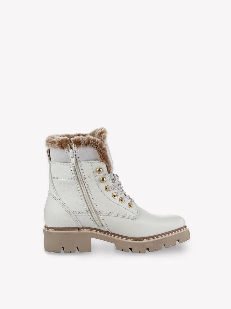 Tamaris Lederstiefelette - Weiß Warmfutter