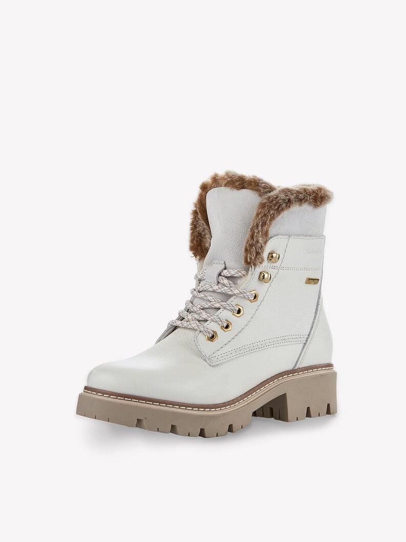 Tamaris Lederstiefelette - Weiß Warmfutter