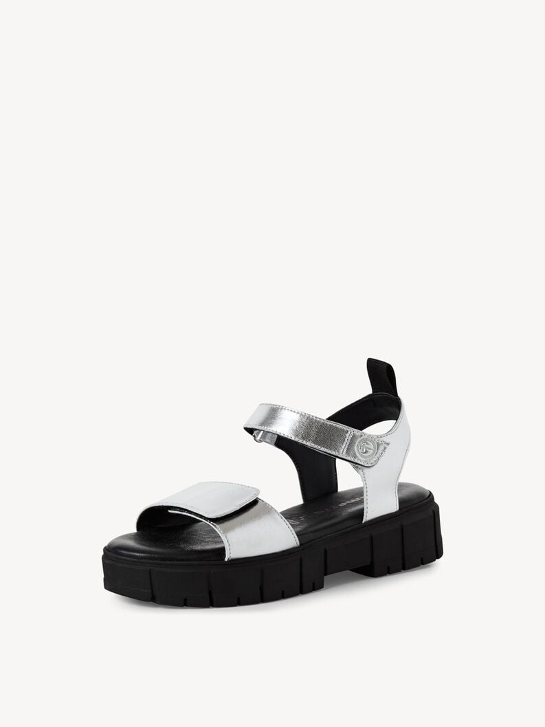 Tamaris Ledersandalette - Silber