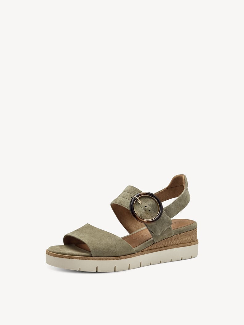 Tamaris Ledersandalette - Grün
