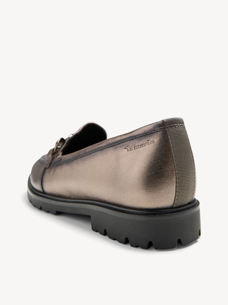 Tamaris Lederslipper - Metallic