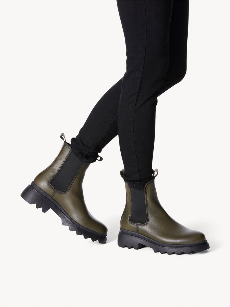 Tamaris Leder Chelsea Boot - Grün