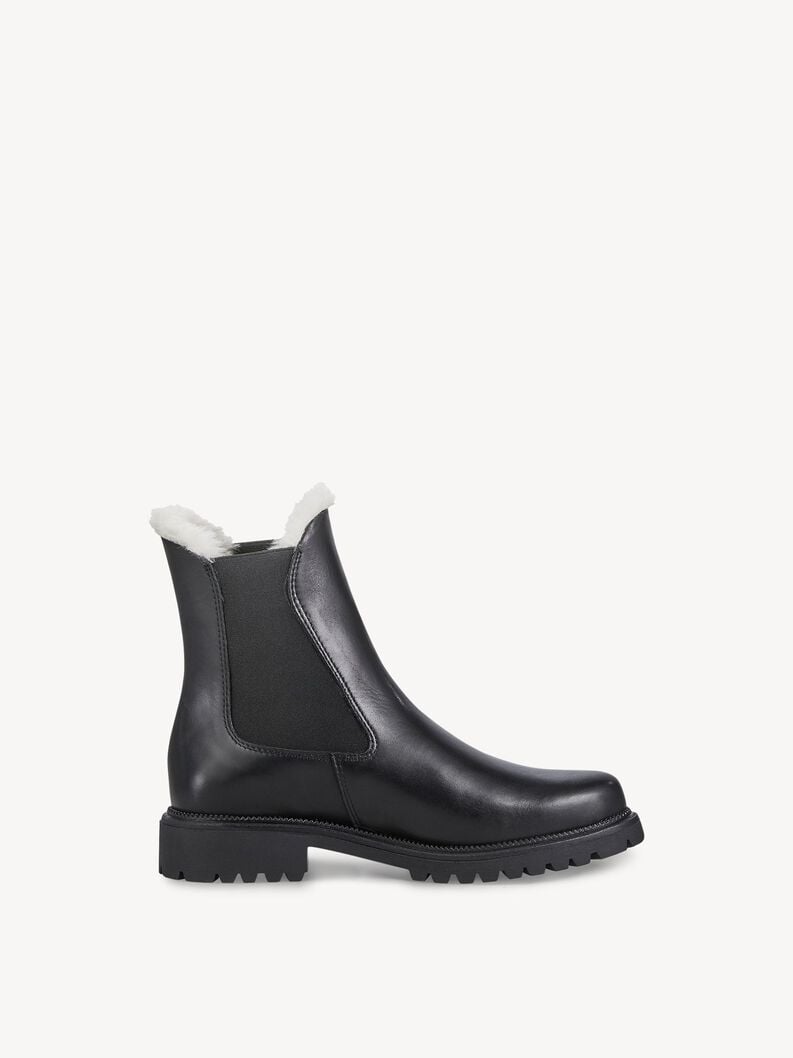 Tamaris Lederstiefelette - Schwarz Warmfutter
