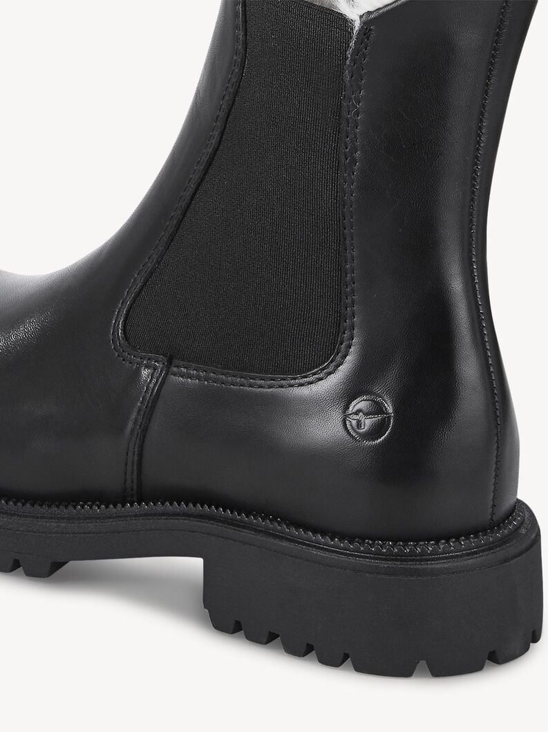 Tamaris Lederstiefelette - Schwarz Warmfutter