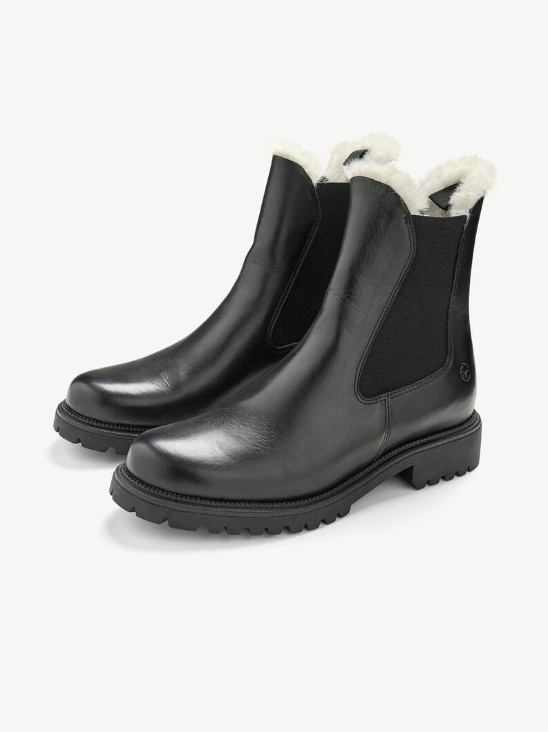Tamaris Lederstiefelette - Schwarz Warmfutter