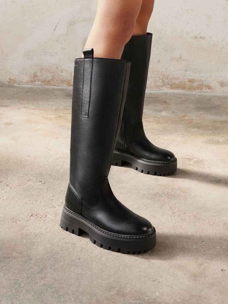 Tamaris Lederstiefel - Schwarz