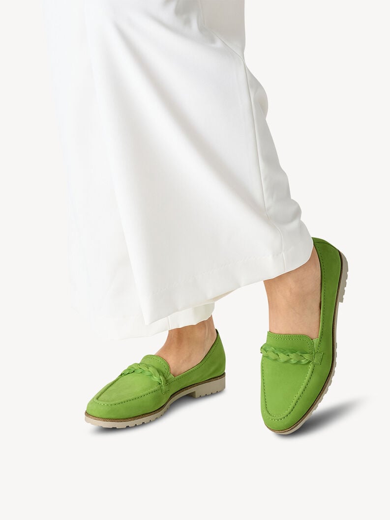Tamaris Lederslipper - Grün