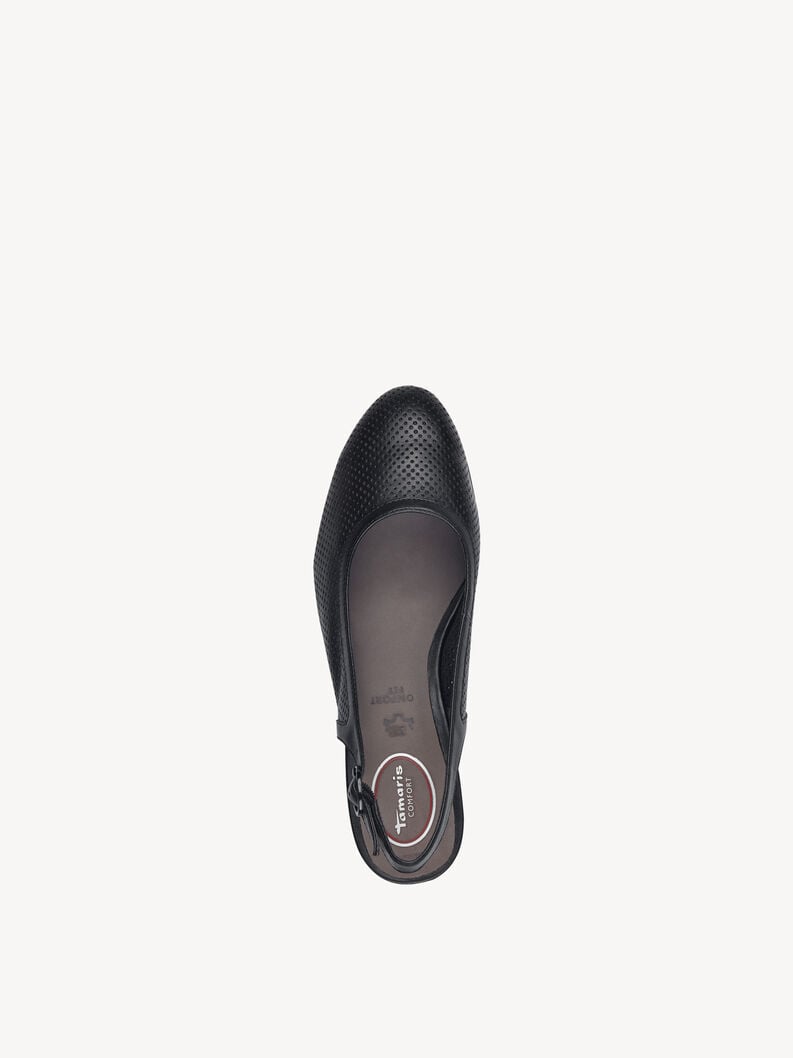 Tamaris Lederslingpumps - Schwarz