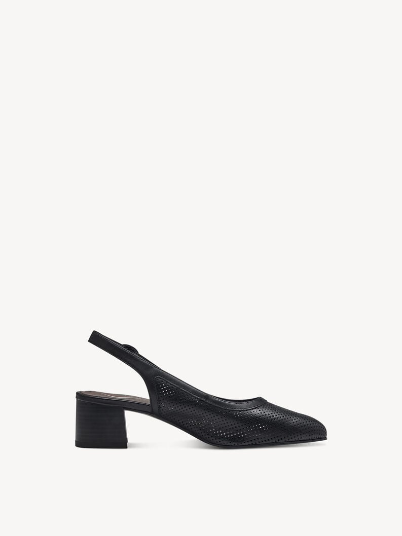 Tamaris Lederslingpumps - Schwarz