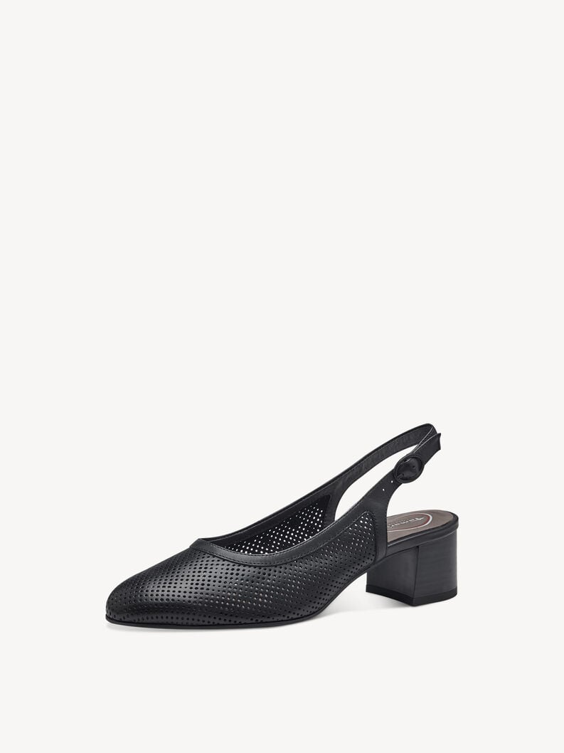 Tamaris Lederslingpumps - Schwarz