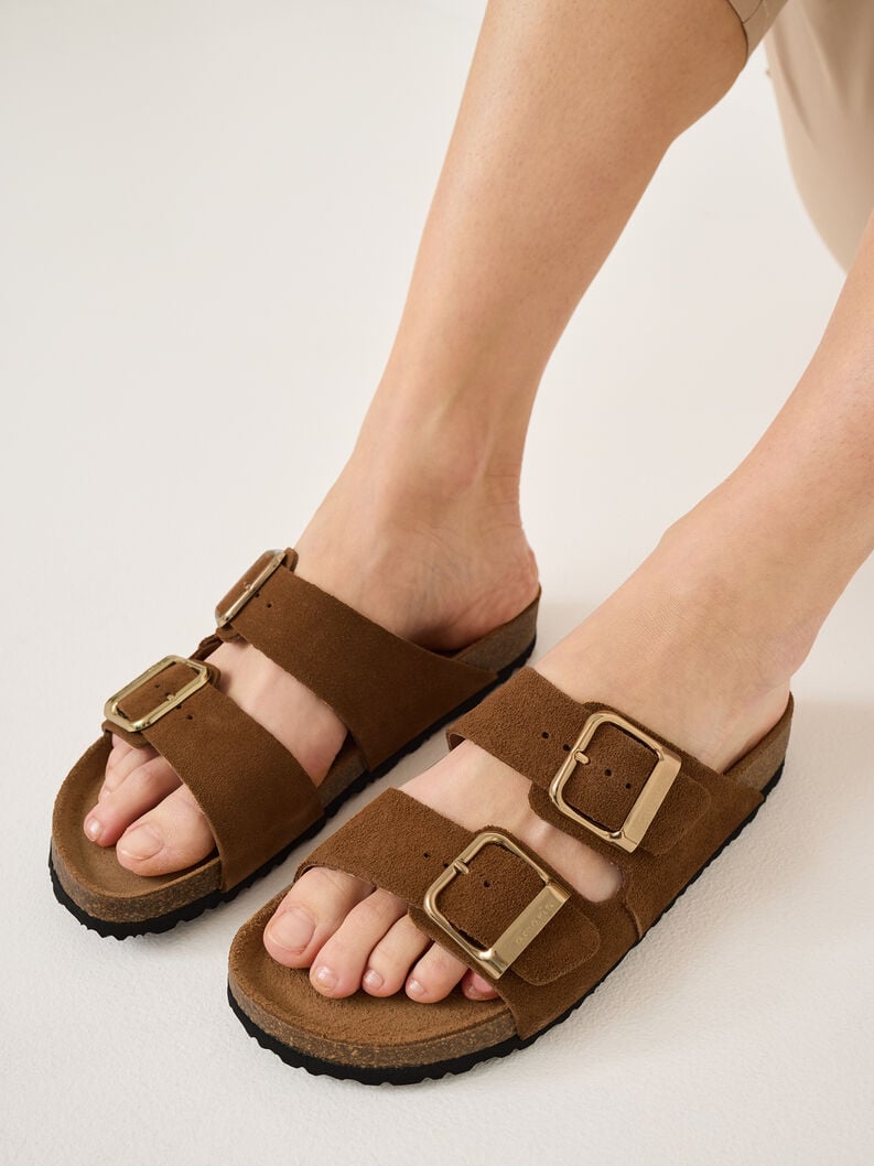Tamaris Lederpantolette - Braun