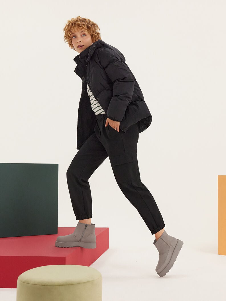 Tamaris Lederstiefelette - Grau Warmfutter