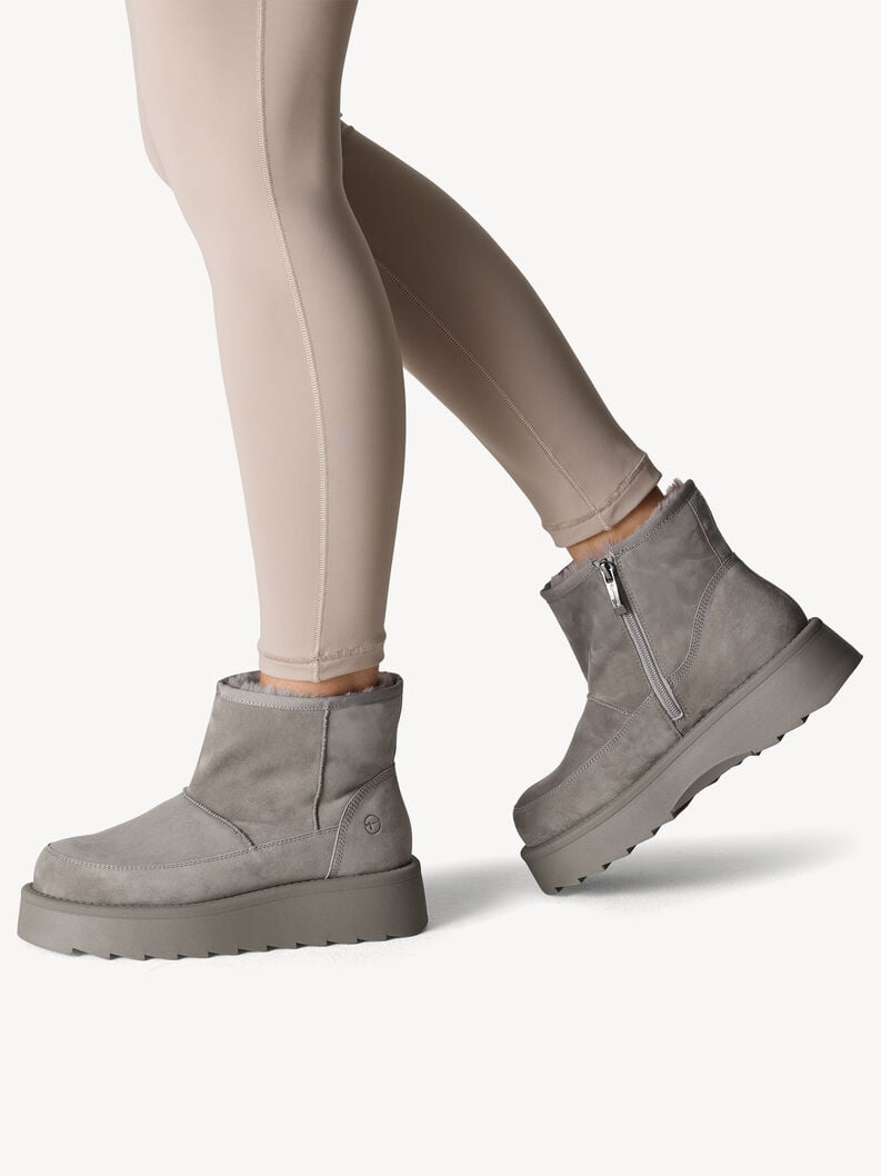 Tamaris Lederstiefelette - Grau Warmfutter