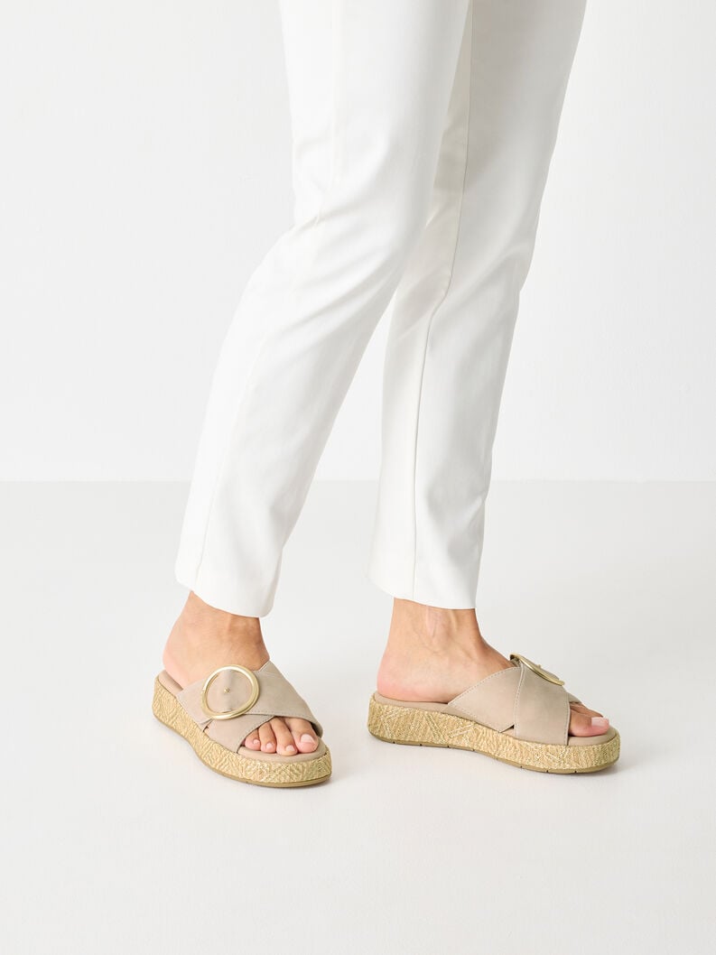 Tamaris Lederpantolette - Beige