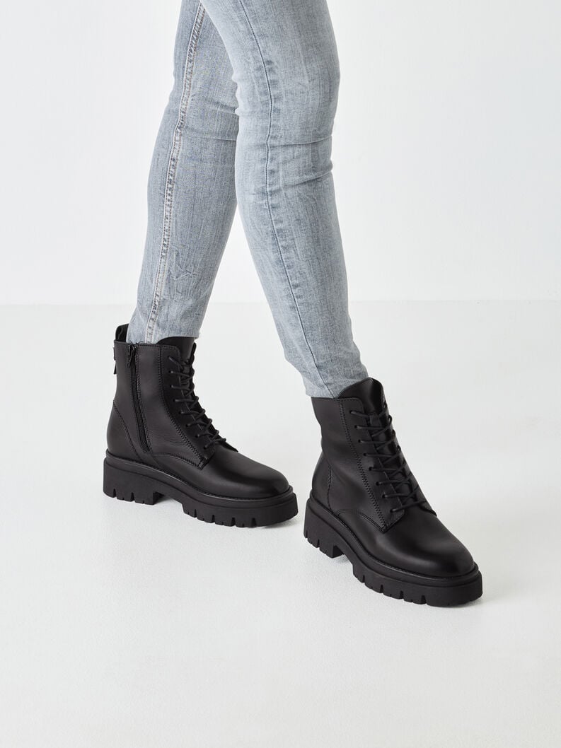 Tamaris Lederstiefelette - Schwarz
