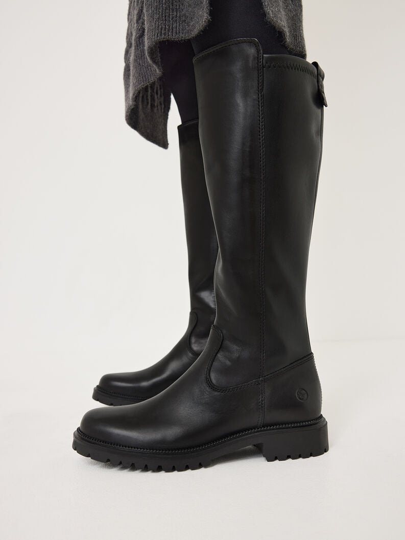 Tamaris Lederstiefel - Schwarz