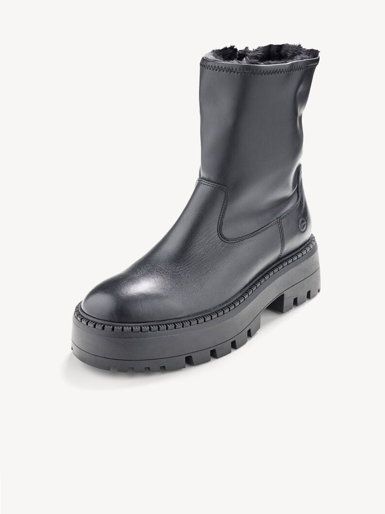 Tamaris Lederstiefelette - Schwarz Warmfutter