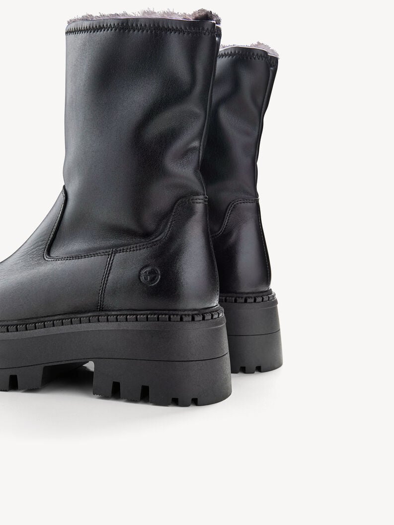 Tamaris Lederstiefelette - Schwarz Warmfutter