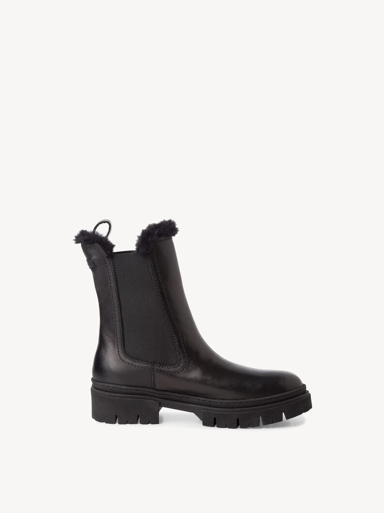 Tamaris Lederstiefelette - Schwarz Warmfutter