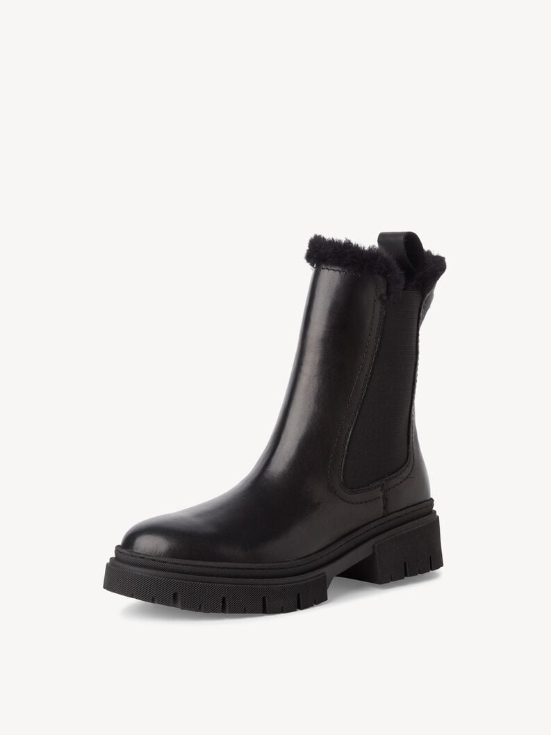 Tamaris Lederstiefelette - Schwarz Warmfutter