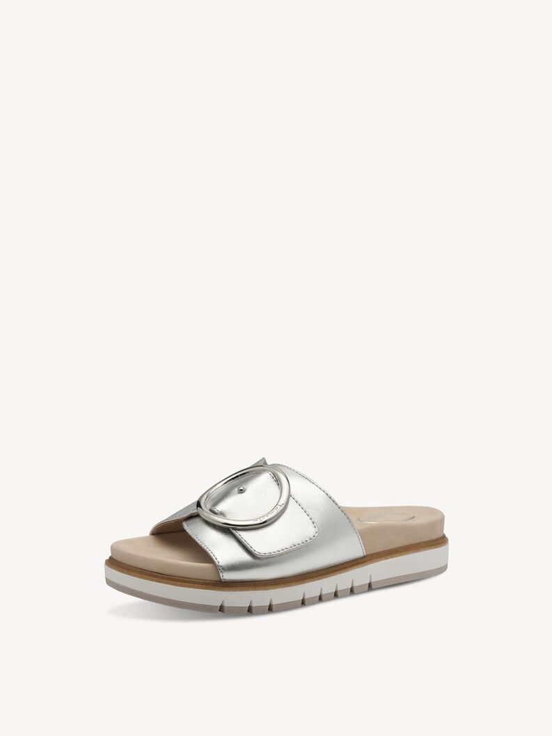 Tamaris Lederpantolette - Silber