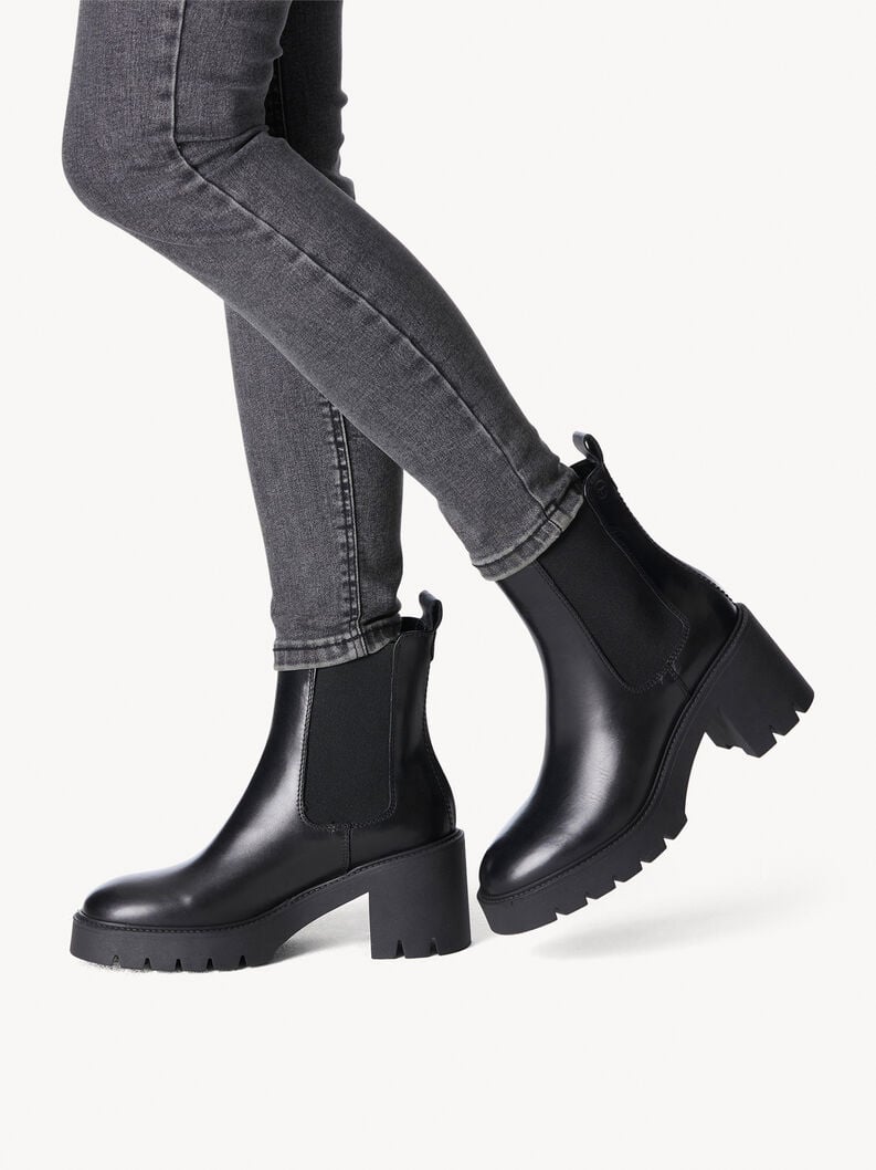 Tamaris Leder Chelsea Boot - Schwarz