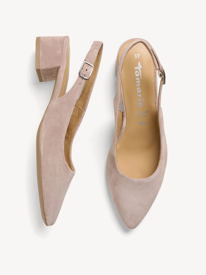 Tamaris Lederslingpumps - Beige
