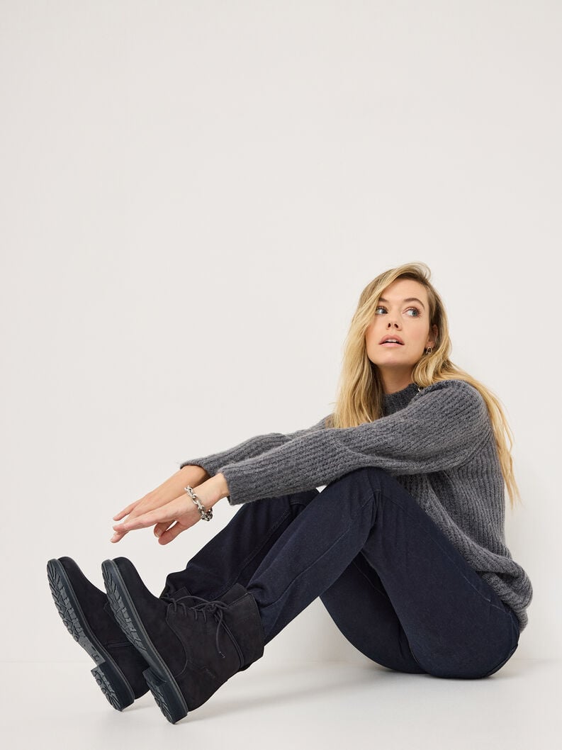 Tamaris Lederstiefelette - Schwarz