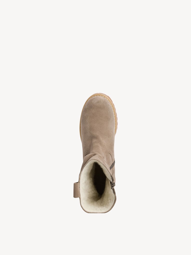 Tamaris Lederstiefelette - Beige Warmfutter