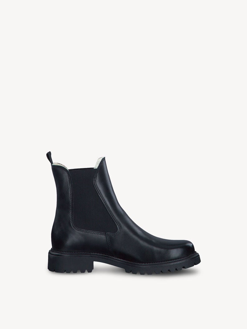 Tamaris Lederstiefelette - Schwarz Warmfutter