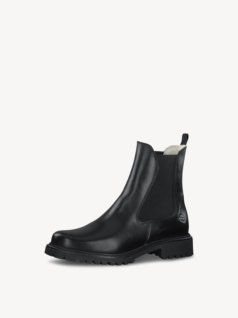 Tamaris Lederstiefelette - Schwarz Warmfutter