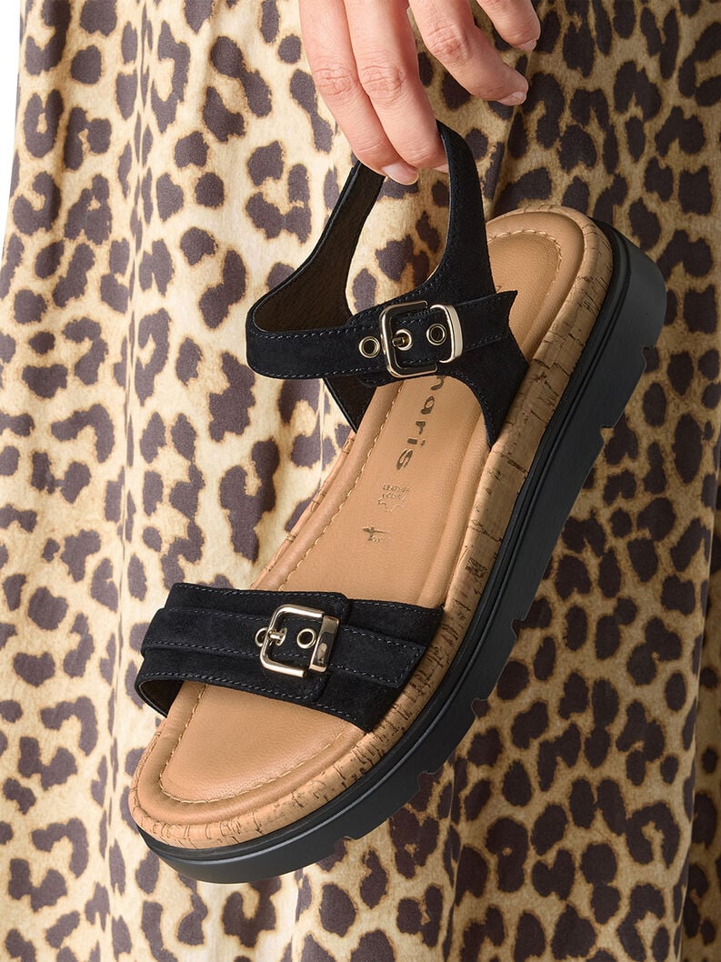 Tamaris Ledersandalette - Schwarz