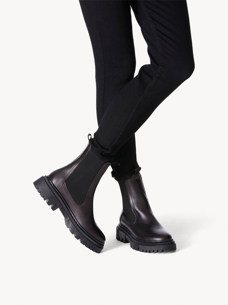 Tamaris Leder Chelsea Boot - Braun