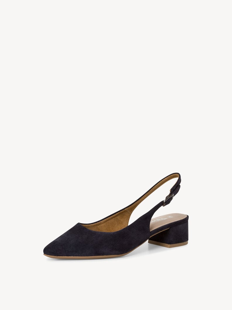 Tamaris Lederslingpumps - Blau