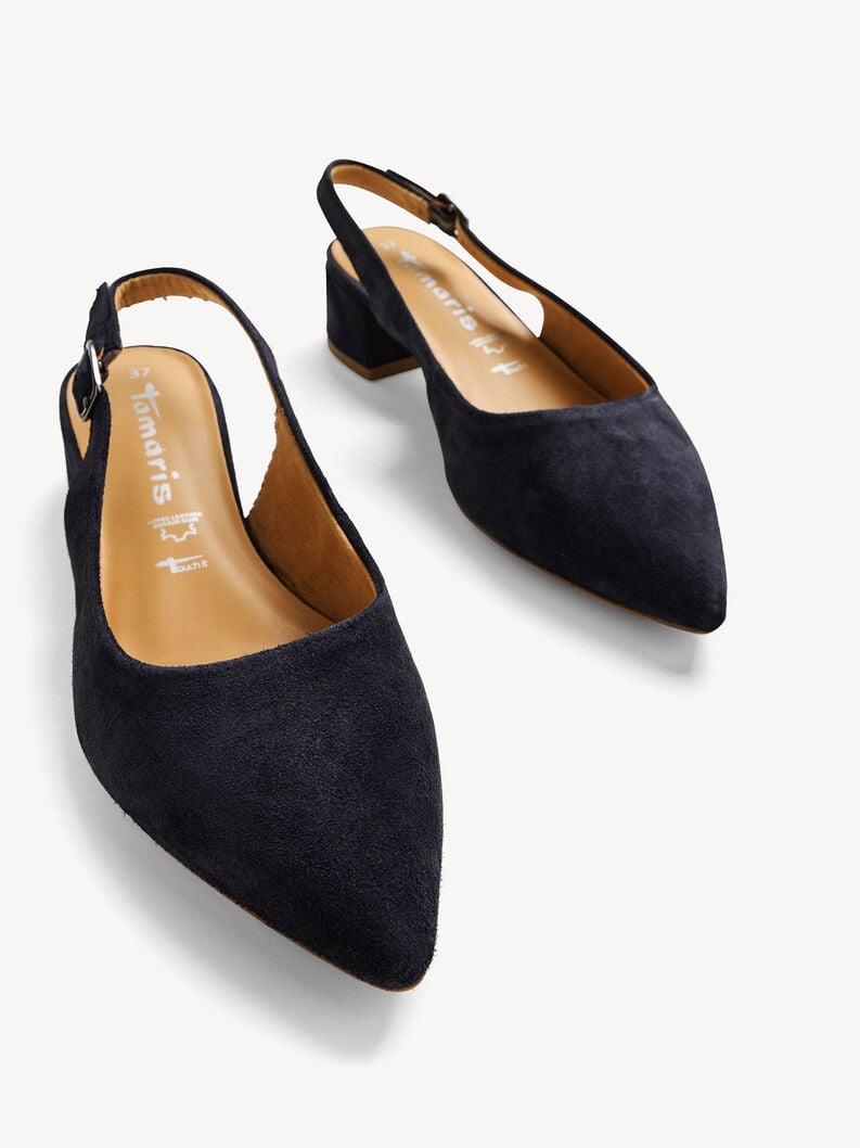 Tamaris Lederslingpumps - Blau