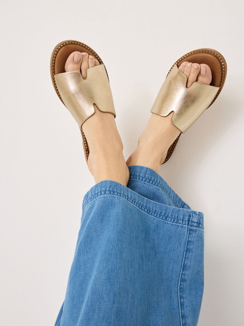 Tamaris Lederpantolette - Gold